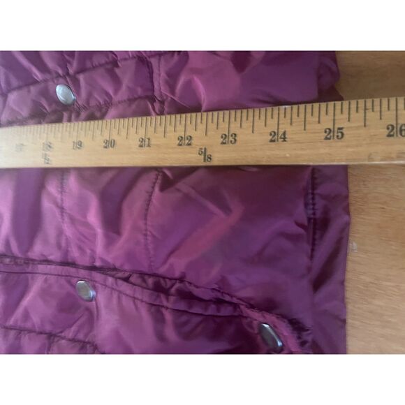 Arizona Jean Co Women's Burgundy & Black Quilted Puffer Vest Hooded Zip Size L - Picture 7 of 7